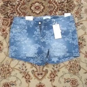Girls Candie's Denim Floral Embroided Shorts Size 5